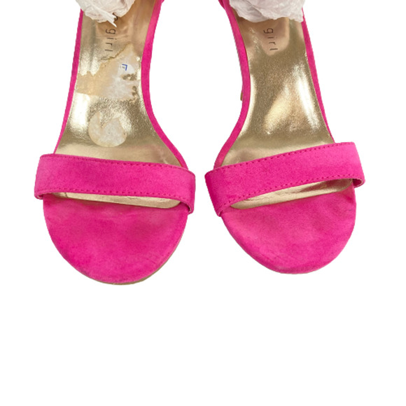 Madden Girl Shoes Womens Sz 7 Darling‎ Pink Faux Suede Open Toe Heel Sandals - Picture 3 of 8
